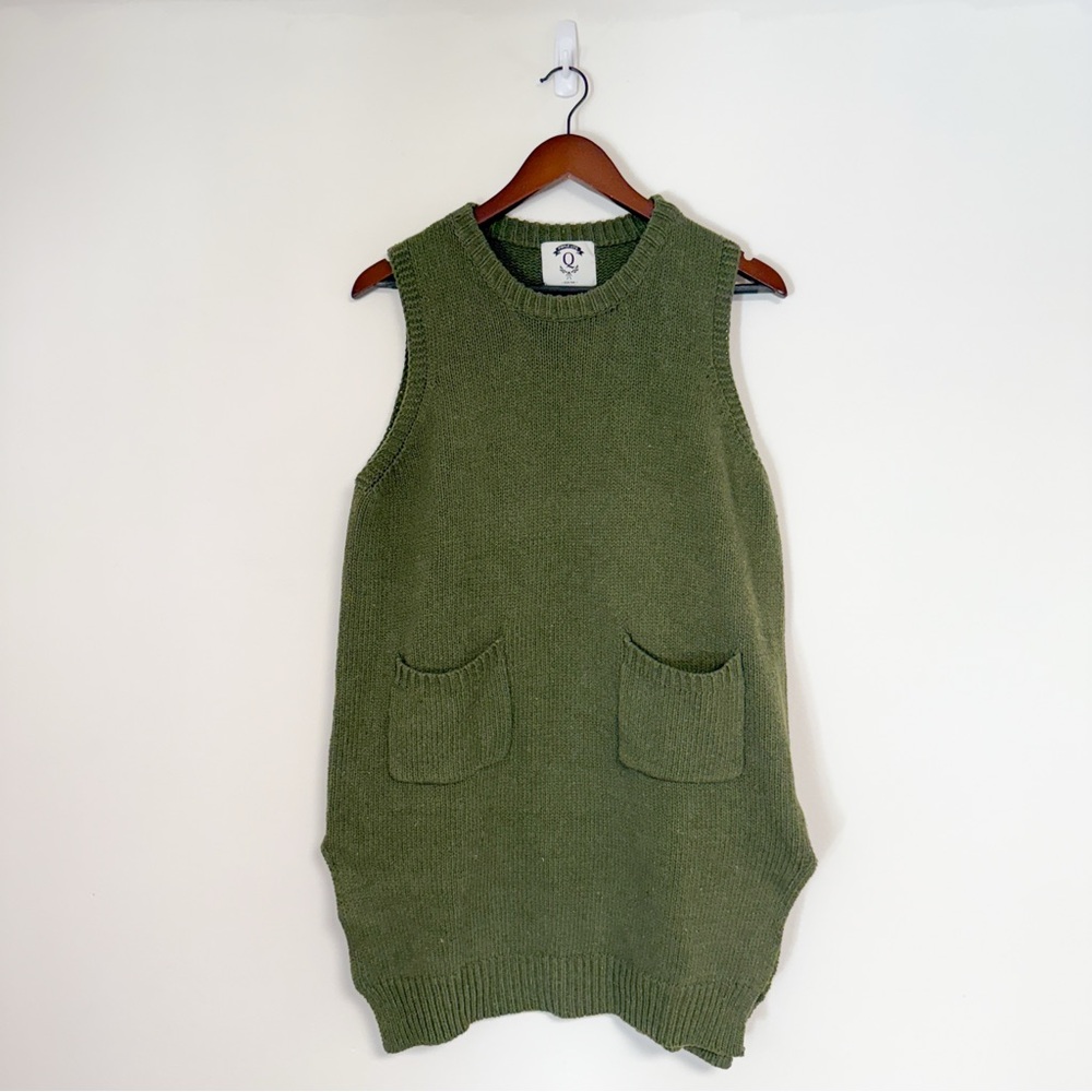 QUEEN SHOP | Knitted Sweater Vest (Olive)